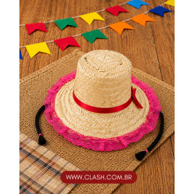 CHAPÉU PALHA FEMININO COM TRANÇA