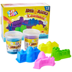 AREIA MÁGICA ACRILEX 400G KIT CASTELINHOS REF 05925