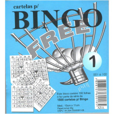 BLOCO BINGO NUMERADO AZUL 11X10CM COM 100 FOLHAS +8 ANOS