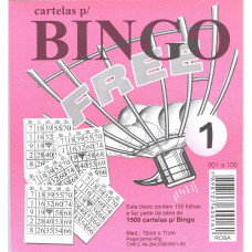 BLOCO BINGO NUMERADO ROSA 11X10CM COM 100 FOLHAS +8 ANOS