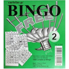 BLOCO BINGO NUMERADO VERDE 11X10CM COM 100 FOLHAS +8 ANOS