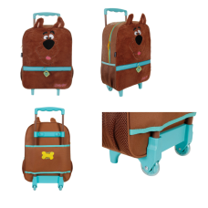 MOCHILA COM RODINHAS SCOOBY DOO PELÚCIA REF 49327 DERMIWIL