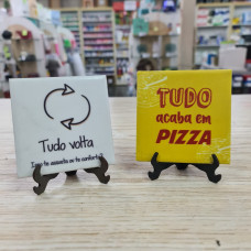 AZULEJO DECOR COM FRASES DIVERSAS 9X9 COM SUPORTE
