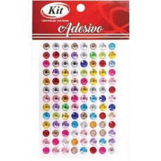 ADESIVO STRASS 4MM COLORIDO KIT REF.440449