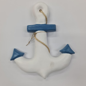 ANCORA BRANCA/AZUL DECORATIVA 30X27X3CM KRISS JONES