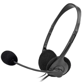 FONE DE OUVIDO COM FIO HEADSET OFFICE SLIM PRETO CABO 1.3M REF 74419 LETRON