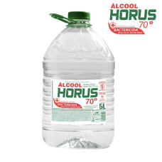 ALCOOL LÍQUIDO ETÍLICO 70 GRAUS 5 LITROS HORUS INFLAMÁVEL