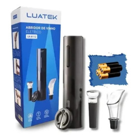 ABRIDOR DE VINHO AUTOMÁTICO ELÉTRICO RECARREGÁVEL USB LUATEK