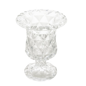 VASO VIDRO COM PE DIAMOND CRISTAL 14,5X11,5CM COD 4371 LYOR