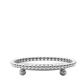 BANDEJA EM METAL REDONDA NIQUELADO BALLS 13.5X2.5CM LYOR REF.3756