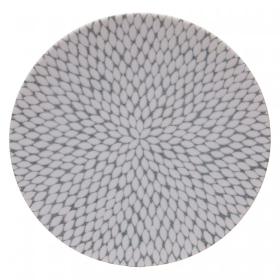PRATO DE PORCELANA PARA SOBREMESA ZAMBRA 21CM BRANCO/AZUL LYOR REF 18333