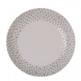 PRATO DE PORCELANA FUNDO ZAMBRA 20.5CM BRANCO/AZUL LYOR REF 18334