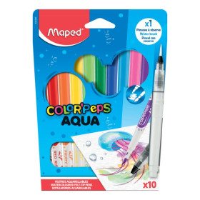 HIDROCOR MAPED 10 CORES COLORPEPS AQUARELÁVEL COM RESERVA (CANETINHA) REF 844300
