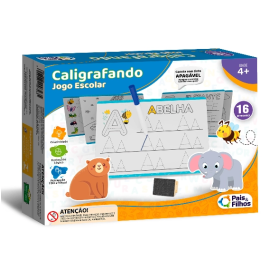 JOGO CALIGRAFANDO ESCOLAR CARTELAS/CANETAS/APAGADOR +4 ANOS REF 791650 PAIS E FILHOS