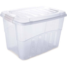 CAIXA ORGANIZADORA  78 L CRISTAL COM TAMPA TRANSPARENTE PLASUTIL