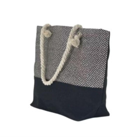 BOLSA GRANDE PRETO E BRANCA COM ALCA REF 2530