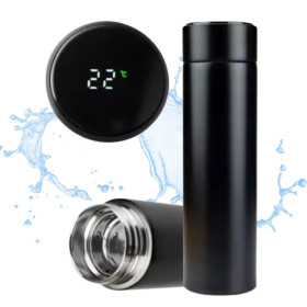 GARRAFA TÉRMICA 500ML COM TERMÔMETRO DIGITAL CORES DIVERSAS