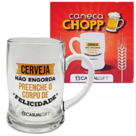 CANECA VIDRO CHOPP CERVEJA NAO ENGORDA 4 00ML