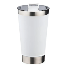 COPO TÉRMICO AÇO INOX BRANCO TIPO STANLEY COM ABRIDOR 475ML PARA PERSONALIZAÇÃO