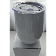 COPO TÉRMICO INOX BRANCO PAREDE DUPLA 350ML COM TAMPA PARA PERSONALIZAÇÃO