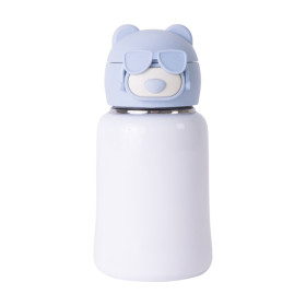 GARRAFA TÉRMICA 435ML INOX URSO BRANCO/AZUL PARA PERSONALIZAÇÃO