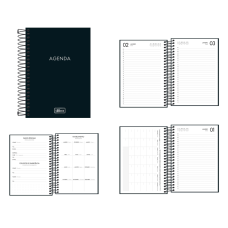 AGENDA TILIBRA ESPIRAL PERMANENTE DIÁRIA NAPOLI PRETA 192FLS 63G 129X187MM REF 141631