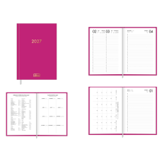 AGENDA TILIBRA COSTURADA PERMANENTE DIÁRIA NAPOLI ROSA FEMININA 176FLS 63G 134X192MM REF 145548