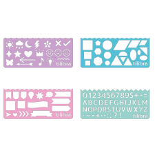 RÉGUA 15CM STENCIL FUN COM 4 UNID REF 348724 TILIBRA