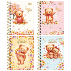 CADERNETA 1/8 CAPA DURA ESPIRAL 80 FLS LOVE BEARS 110X154MM REF 398454 TILIBRA