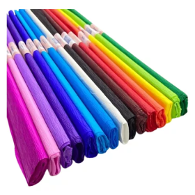PAPEL CREPOM LISO 1 FOLHA CORES DIVERSAS 48X200CM CADA