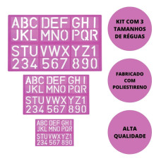 REGUA NORMOGRAFO 3 TAMANHOS CORES WALEU 25X16CM REGUA NORMOGRAFO 3 TAMANHOS CORES WALEU 25X16CM